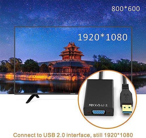 Adapter Video USB - VGA 1080p czarny AB-DE-USB2VGA na Arena.pl