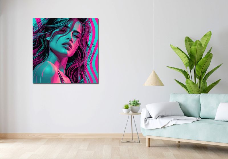 Obraz 90x90cm Neonowy Wzrok zdjęcie 2