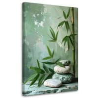 Obraz nowoczesny do salonu, Kamienie zen spa liście bambusa