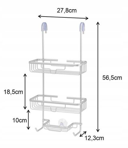 Półka wisząca pod prysznic do łazienki nierdzewna na Arena.pl