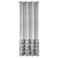 Luksusowa zasłona na przelotkach DANI welwetowa z falbanami 140X250 szara