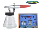 aerograf fengda zestaw dysza 0.5 0.8 1.0 mm wąż 3x zbiornik mini pistolet