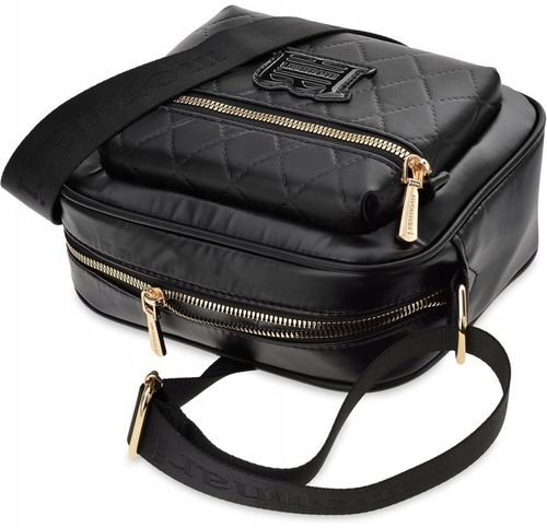 Monnari Czarna Pikowana Torebka Listonoszka Damska Z Paskiem Pojemna Torba na Arena.pl