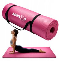 2 x MATA do JOGI i FITNESS 8mm RÓŻOWA + pasek i pokrowiec - ANTYPOŚLIZGOWA