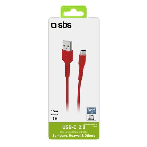 kabel przewód usb-a - usb-c 1.5m - czerwony na Arena.pl