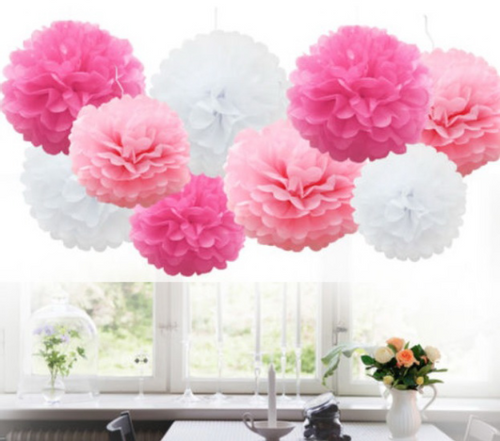 POMPON Z BIBUŁY KOLORY DEKORACJE URODZINY ŚLUB na Arena.pl