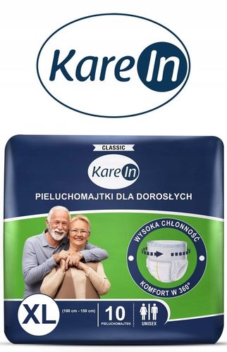 PIELUCHOMAJTKI PAMPERSY DLA DOROSŁYCH KAREIN CLASSIC XL 30 SZTUK na Arena.pl