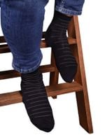 Skarpety męskie bambusowe eleganckie krótkie w paski czarne 43-46 YOCLUB