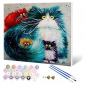 Malowanie Po Numerach Z Ramą 40X50 Cm Zestaw Farb + Pędzle Koty Na Ramie