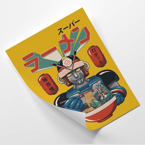 Plakat, Jedzący robot anime 40x60 na Arena.pl