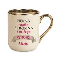 Prezent dla Synowej Kubek na Herbatę i Kawę z Osobistą Dedykacją Imienia