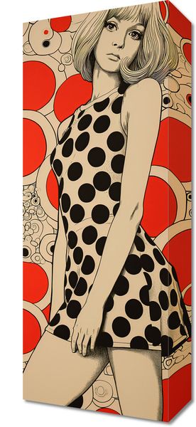 Obraz 20x50cm Czerwone Kropki zdjęcie 1