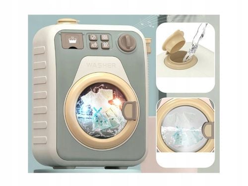 Zabawkowa PRALKA AUTOMATYCZNA DLA DZIECI OBROTOWY BĘBEN WODA światło dźwięk na Arena.pl