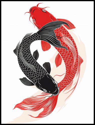 Plakat 75x100cm Yin i Yang Koi na Arena.pl