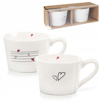 Zestaw Kubki do Kawy Herbaty Ceramiczne Serce Solidne 2 szt. ORION 210 ml