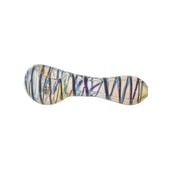 lufka szklana zdobiona "zebra" - niebieska 10 cm