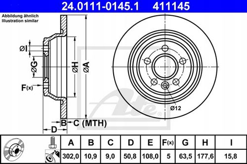 TARCZA HAM PRZOD 300X28 V ATE na Arena.pl