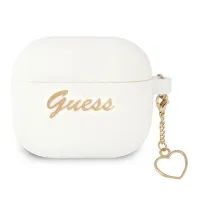 Etui Guess Silicone Charm Heart Collection na AirPods 3 - białe