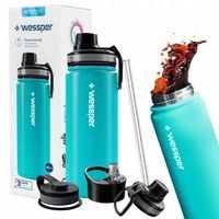 Butelka Termiczna Wessper Kubek Termiczny ze Słomką Stal Nierdzewna 500ml