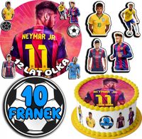 ZESTAW OPŁATEK NA TORT 20CM + 17 POSTACI - NEYMAR + IMIĘ 15CM 18CM