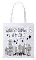 Dla Hydraulika Prezent Torba Eco Biała Shopper Z Nadrukiem Ze Zdjęciem