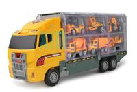 KX6681_3 Ciężarówka TIR transporter + auta maszyny budowlan