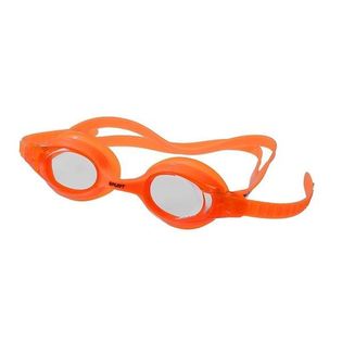 Okulary pływackie pomarańczowe szczelne UV silikonowa uszczelka regulowany nosek saszetka ABI