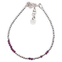 Bransoletka urodzeniowa lipiec - rubin, srebrny hematyt i srebro