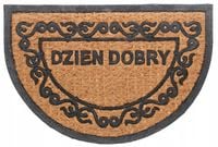 WYCIERACZKA DO BUTÓW WEJŚCIOWA POD DRZWI gumowa kokosowa PÓŁOKRĄGŁA 60x40cm