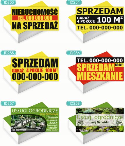 Wizytówki firmowe Foliowane 1000szt dużo wzorów DOM NA SPRZEDAŻ na Arena.pl