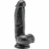 get real model 12 cm z kulkami czarny - anatomiczny model intymny pvc