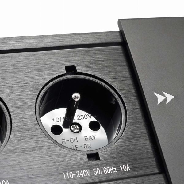 Przedłużacz gniazdo multiport FLEXPORT biurowy wpuszczany 3 gniazda, 1,7m, czarny zdjęcie 4