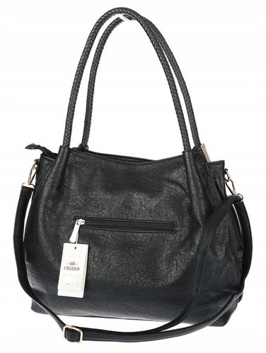 Torebka Damska Shopper Worek Pojemna Miejska Modna Torba CH7721 Czarna na Arena.pl