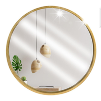 Lustro KOŁO ścienne okrągłe w złotej ramie na ścianę duże złote LOFT 30 cm