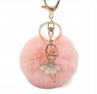 Przywieszka Breloczek Pomponik z Baletnicą Pluszowy Tancerka Prima Balerina