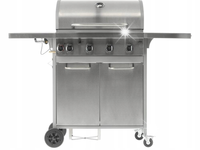 LUND GRILL OGRODOWY GAZOWY 4+1 Z POKRYWĄ I PÓŁKAMI AKKA RUSZT ŻELIWNY 16KW