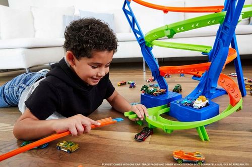 Tor samochodowy Hot Wheels Sky Crash Tower Track Set na Arena.pl