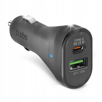 Ładowarka samochodowa SBS USB-A USB-C PD 25W Czarny TECRPD25W