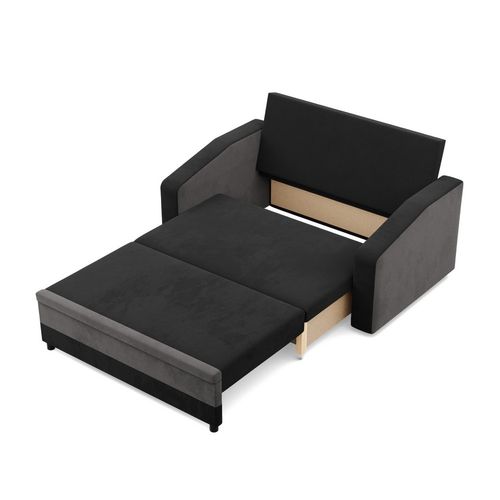 Sofa rozkładana, mikrofaza, AURELO, 148x87x90 cm, czarny| TYLETEGOTU na Arena.pl