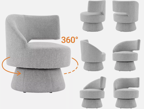 Wygodny fotel wypoczynkowy obrotowy szary do 100 kg na Arena.pl