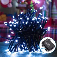 Lampki choinkowe 200 LED na 3 baterie AA 5m zimne światło praktyczna dekoracja