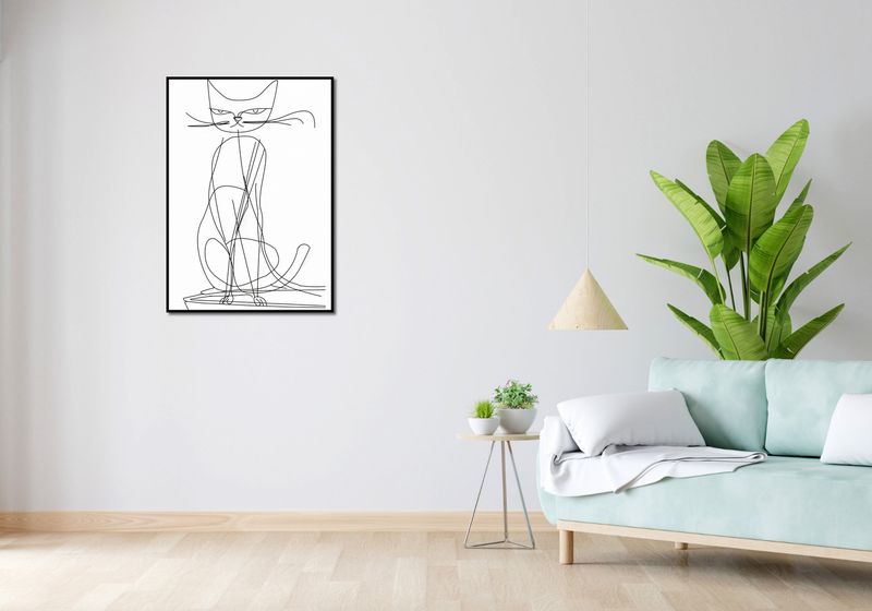 Plakat 64x90cm Kot Linijny zdjęcie 4