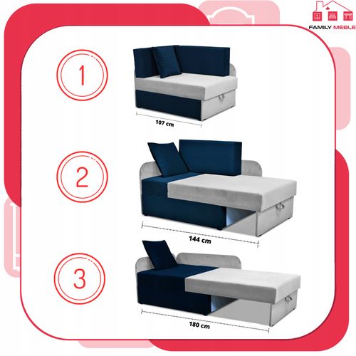 Narożnik dziecięcy Denis Duo rozkładany pojemnik łóżko dzieci materac kubuś na Arena.pl