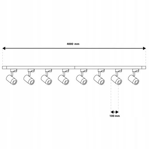 Zestaw Szynoprzewód Szyna 4m + 8x Lampa Reflektor GU10 230V Sufitowa na Arena.pl
