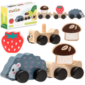 Drewniany Edukacyjny Pociąg Z Magnesami Mądry Jeżyk Cubika Dla Dzieci 15467