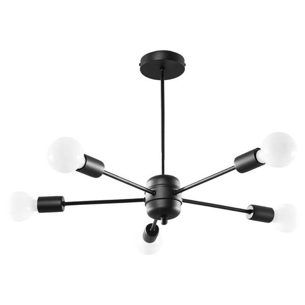 5-płomienna lampa wisząca SL.1022 czarna do sypialni sticks zdjęcie 1