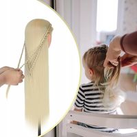 GLOWA DO STYLIZACJI WLOSOW 70CM WLOSY SYNTETYCZNE BLOND ZESTAW DO WARKOCZY