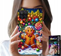 ETUI DO SAMSUNG GALAXY A22 5G - PIERNIK, CUKIERKOWE WZORY ŚWIĘTA + SZKŁO