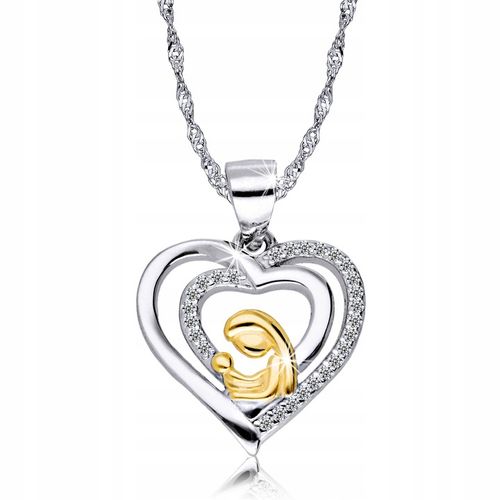 Srebrny Łańcuszek 925 Medalik Matka Chrzest Komunia Grawer na Arena.pl