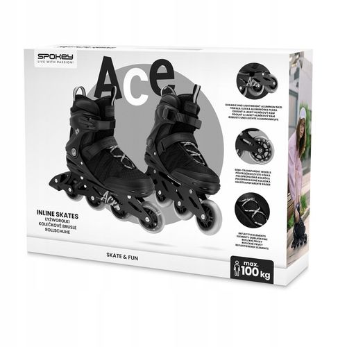 Rolki dla dorosłych do jazdy rekreacyjnej fitness ABEC-7 Spokey ACE r. 38 na Arena.pl